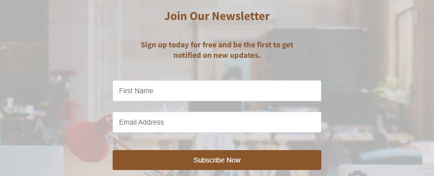 Contoh Template Landing Page Join Newsletter Page