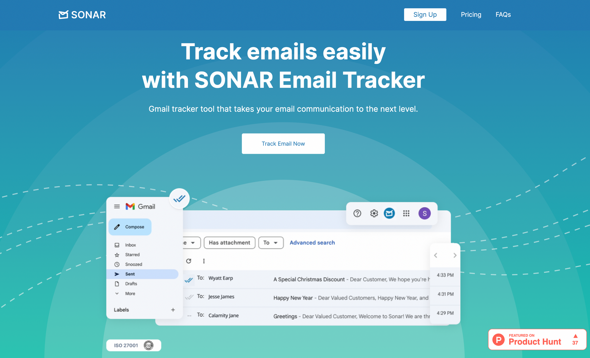 SONAR Email Tracker by MTARGET