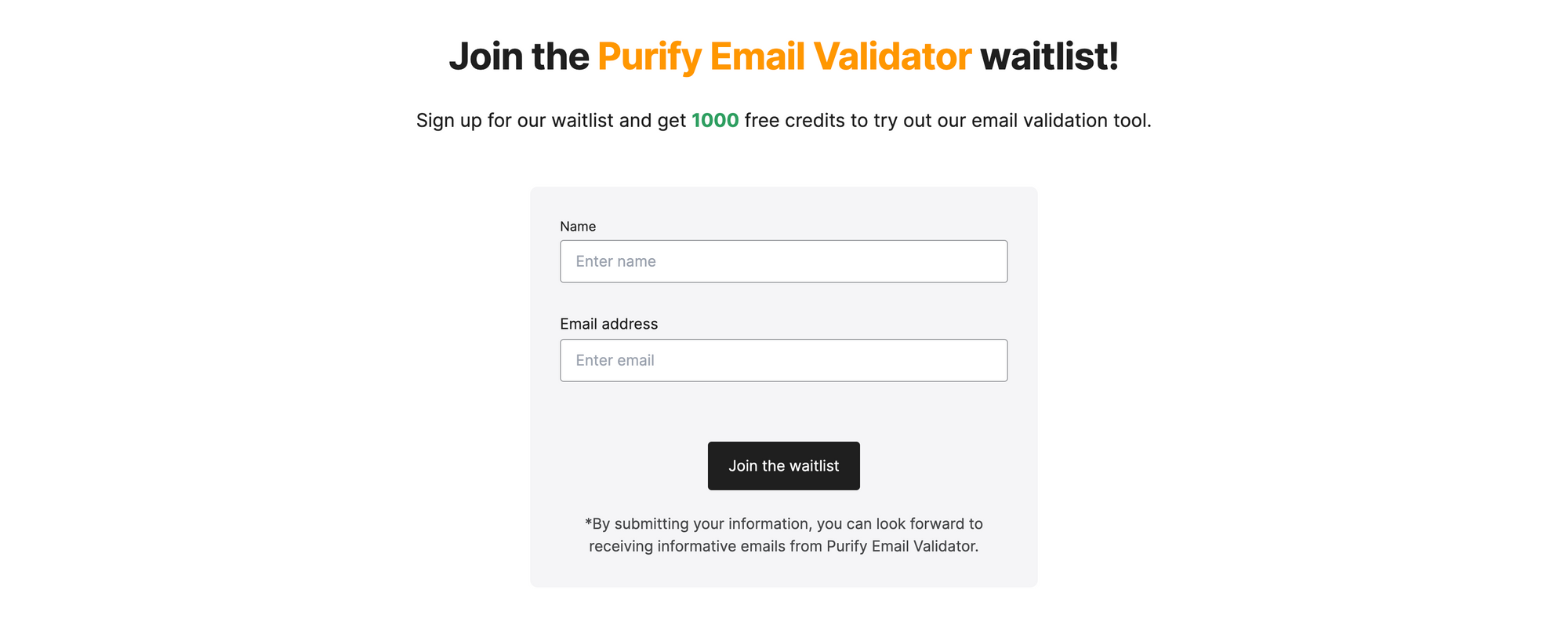 Join Purify Email Validator Waitlist