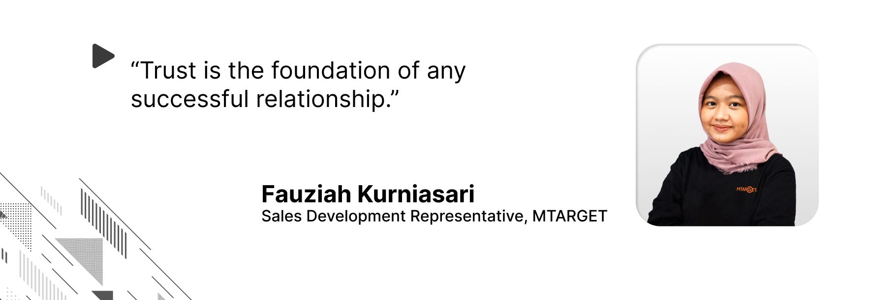 Quote oleh Fauziah Kurniasari, bahwa kepercayaan adalah fondasi dari setiap hubungan yang berhasil.
